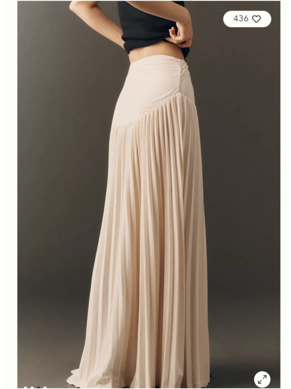 Anthropologie Lioness Pleated Maxi Skirt Cream Ivory Size medium - Picture 3 of 11